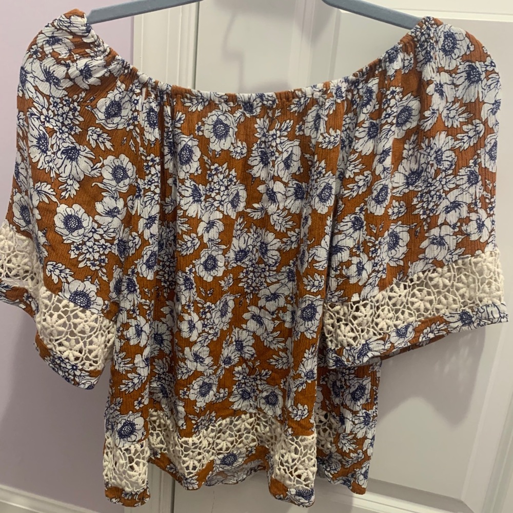 Floral Lace Papaya Kids Blouse